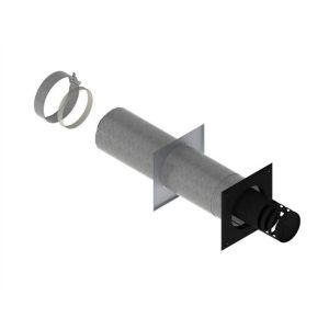 DRU Ø150/100 Wall Flue Kit - Aluminium