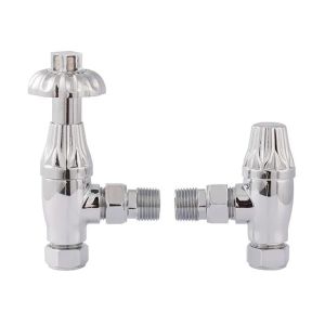 Hudson Reed Angled Thermo Radiator Valves Chrome