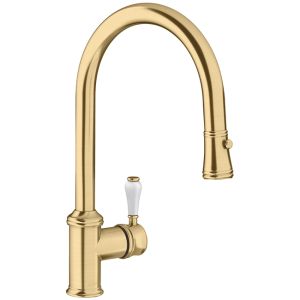 Blanco Vicus Single Lever Spray Kitchen Tap - Satin Gold
