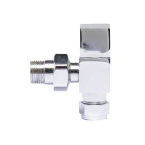 Hudson Reed Pure Square Radiator Valves Angled Chrome