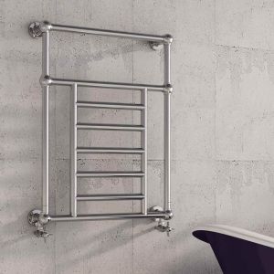 Carisa Vintage Vertical Chrome Steel Towel Radiator