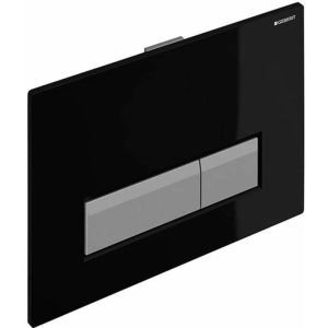 Geberit Sigma 40 Dual Flush Plate & Integrated Odour Extraction Black Glass