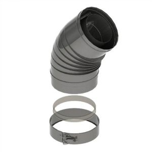 DRU RVS Ø150/100 Concentric Flue Material 45° Bend - Stainless Steel