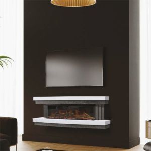 Evonic Ellipse Wall Mounted Flame Effect  Electric Fire