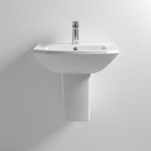 Nuie Asselby 1 Tap Hole Basin 500mm & Semi Pedestal