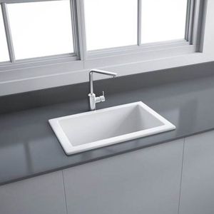RAK Laboratory Counter Top Single Bowl Ceramic Kitchen Sink - OC164AWHA