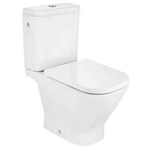 Roca Inspira Round- Back To Wall Close Coupled Rimless Toilet
