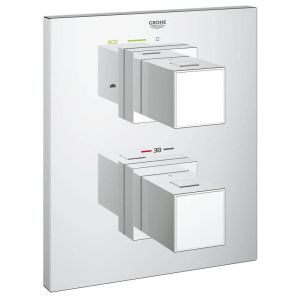 Grohe Grohtherm Cube Thermostat 2-Way Diverter Bath/Shower Trim Chrome