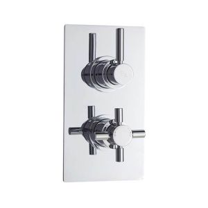 Hudson Reed Tec Pura Twin Concealed Thermostatic Shower Valve Chrome - A3003V