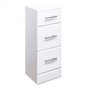 Nuie Mayford W350 x D300mm White 3 Drawers Unit
