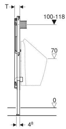 Geberit Duofix Vorwandelement für Urinal mit Sprühkopf 112-130 cm 111.676.00.1 